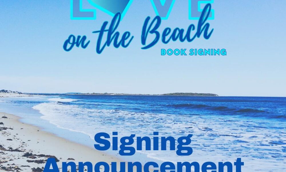 Signing author at Love on the Beach